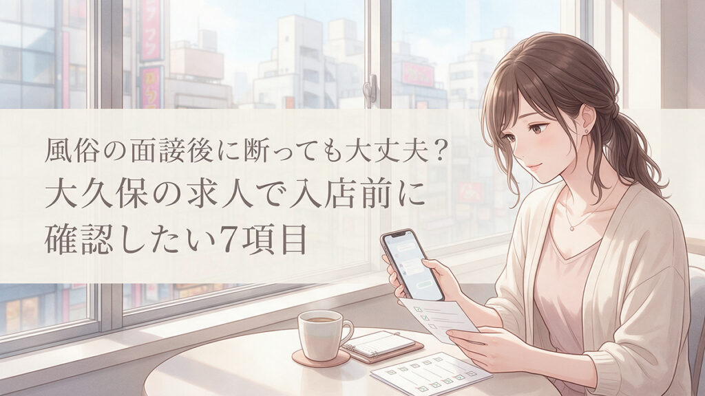 風俗の面接後に断っても大丈夫？大久保の求人で入店前に確認したい7項目
