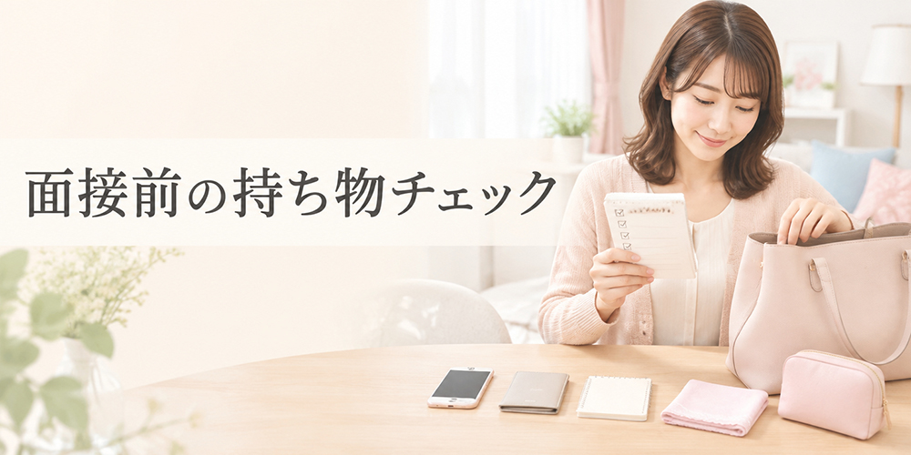 大久保の風俗求人面接前に持ち物を確認する女性